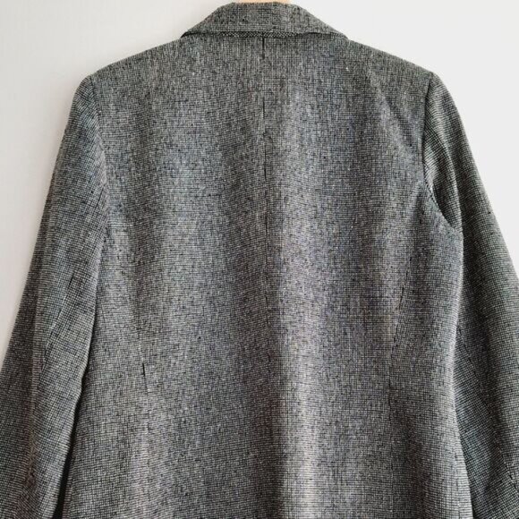 COLDWATER CREEK 100% Silk Micro Grid Classic Blazer Jacket Sz 12 - Picture 7 of 10